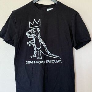 Jean-Michel Basquiat Black Dinosaur King Short Sleeve, Size Medium